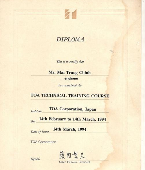TCA hơn 25 năm là đại lý ủy quyền TOA tại Việt Nam