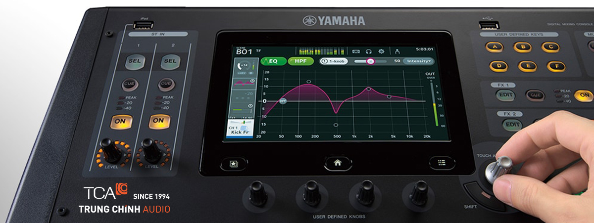 Yamaha TF Thiết kế khả năng hiển thị cao và vận hành nhanh 