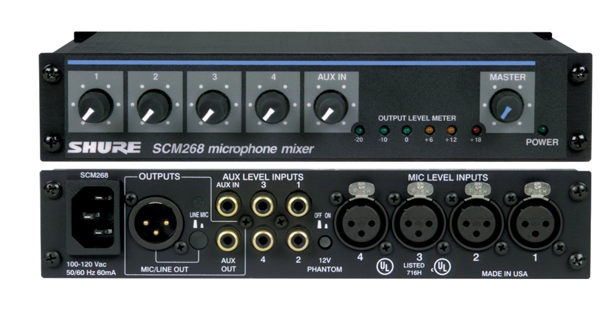 Shure SCM268 : Bàn trộn microphone 4 kênh