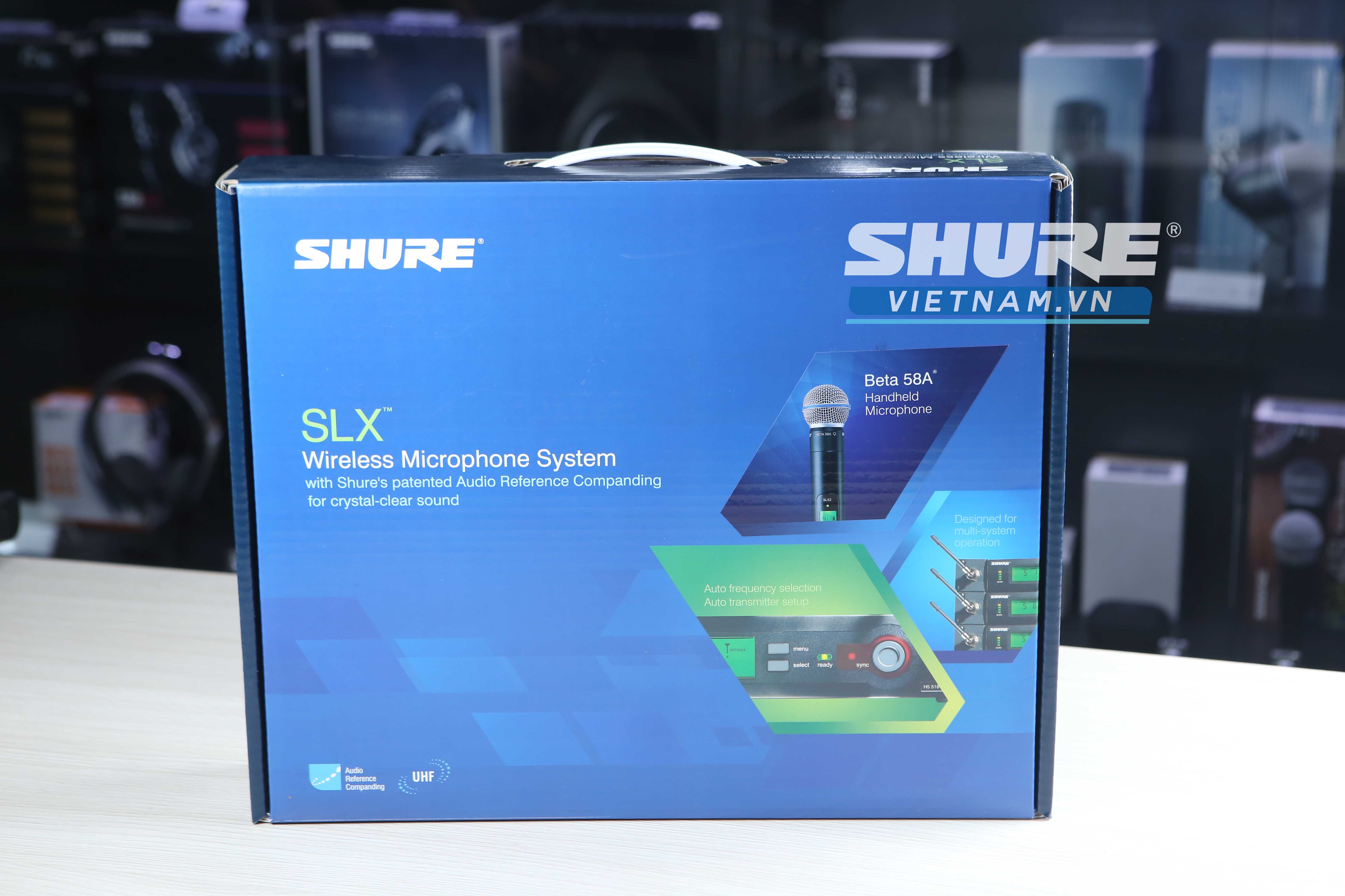Bộ thu và phát kèm micro không dây cầm tay Shure SLX24/Beta58