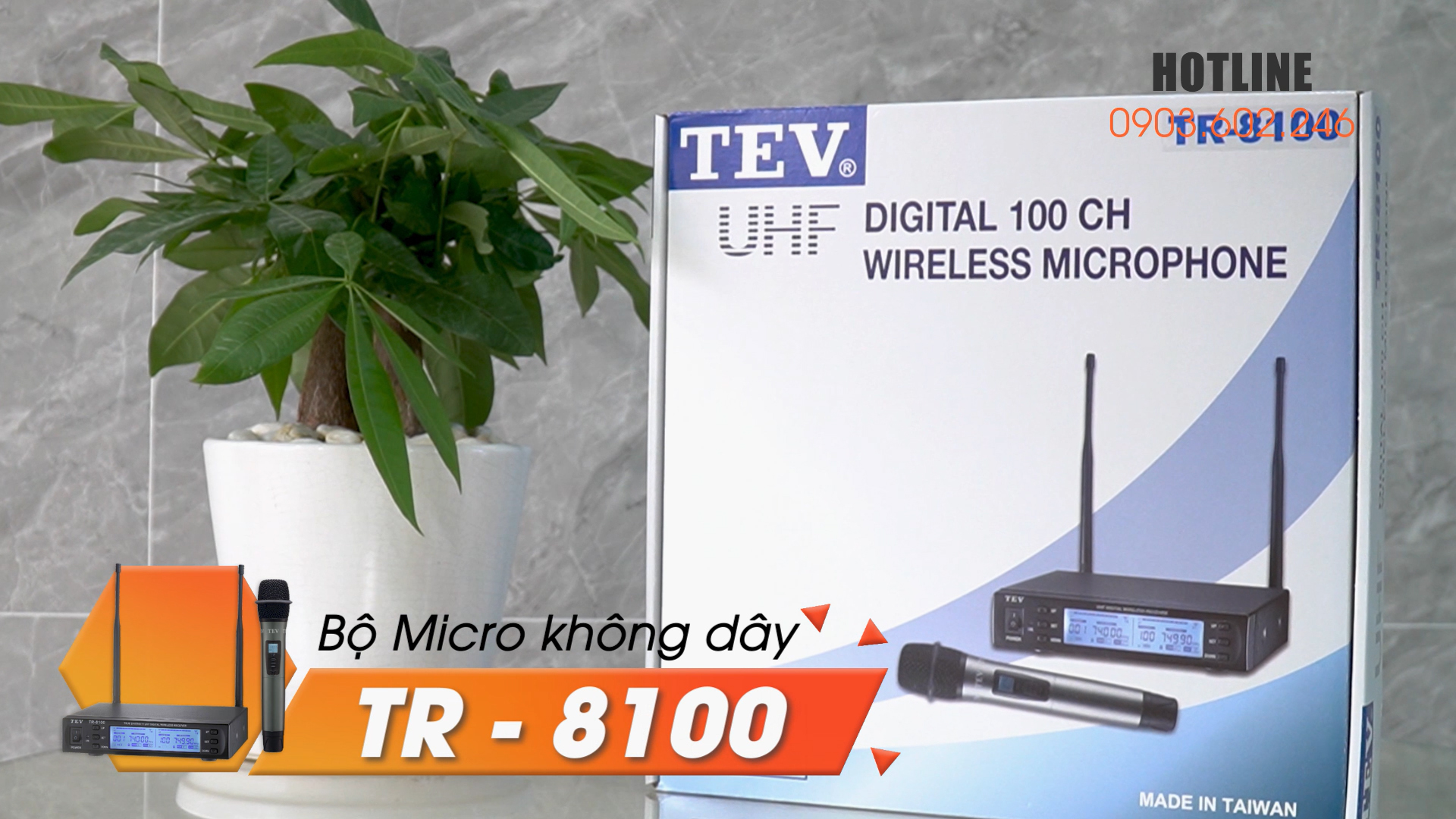 Bộ micro không dây một tay cầm TEV TR-8100