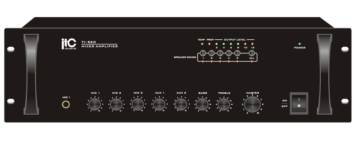 Ampli liền mixer 5 vùng chọn ITC TI-650
