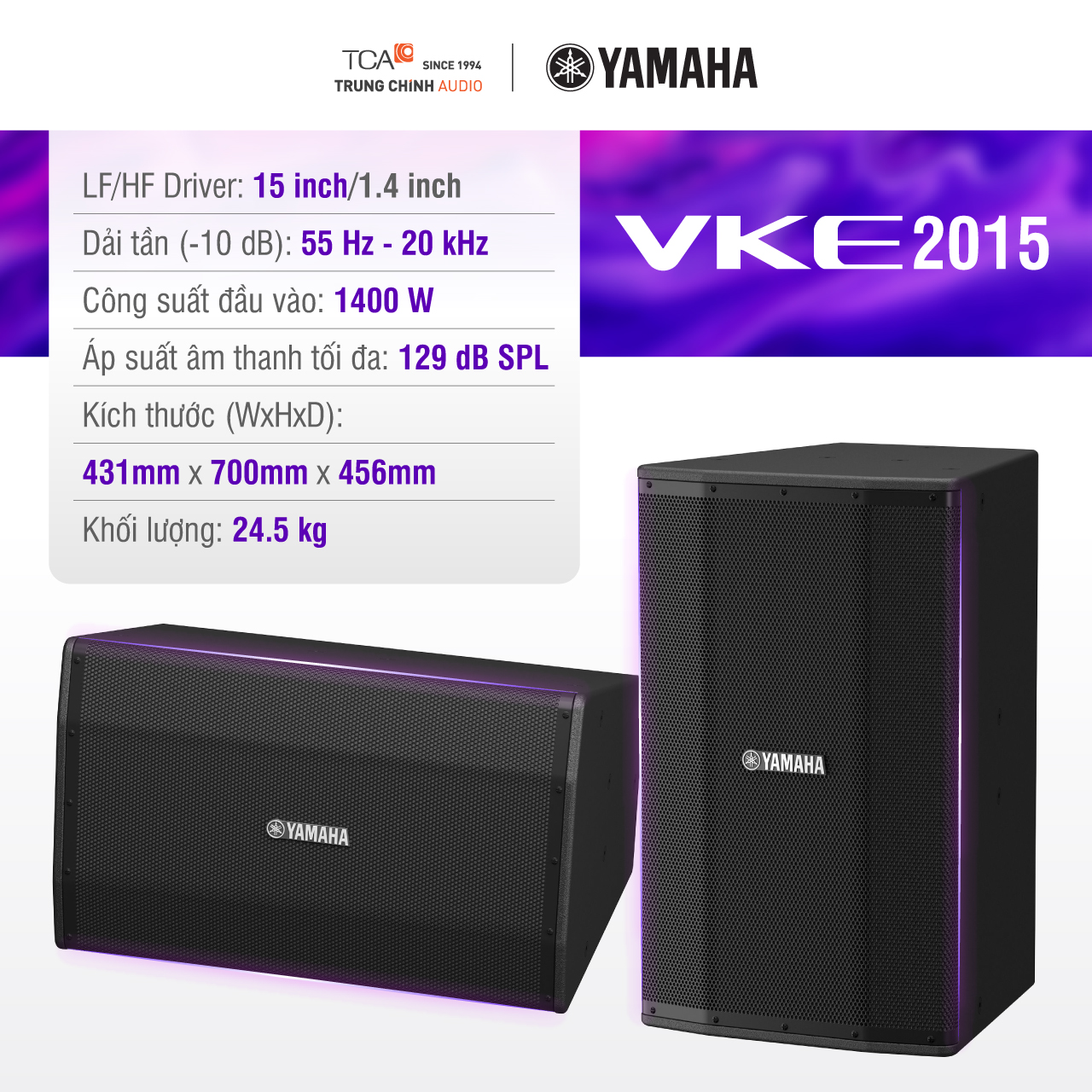 Loa yamaha VKE2015 : loa karaoke, sân khấu hội trường