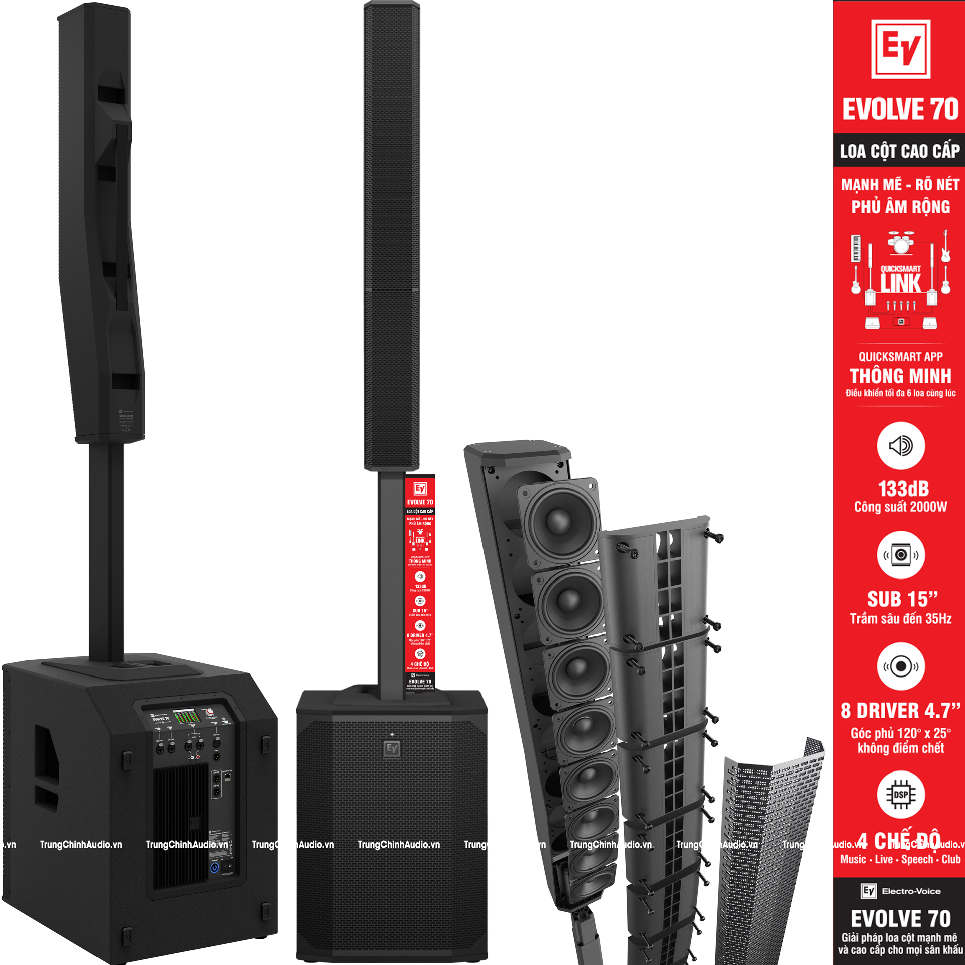 Hệ thống loa cột Electro-Voice (EV) EVOLVE 70 - Công suất 2000W đỉnh cao