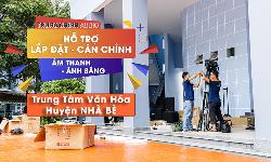 Lắp đặt, căn chỉnh âm thanh ánh sáng sân khấu biểu diễn ngoài trời: TTVH huyện Nhà Bè, HCM