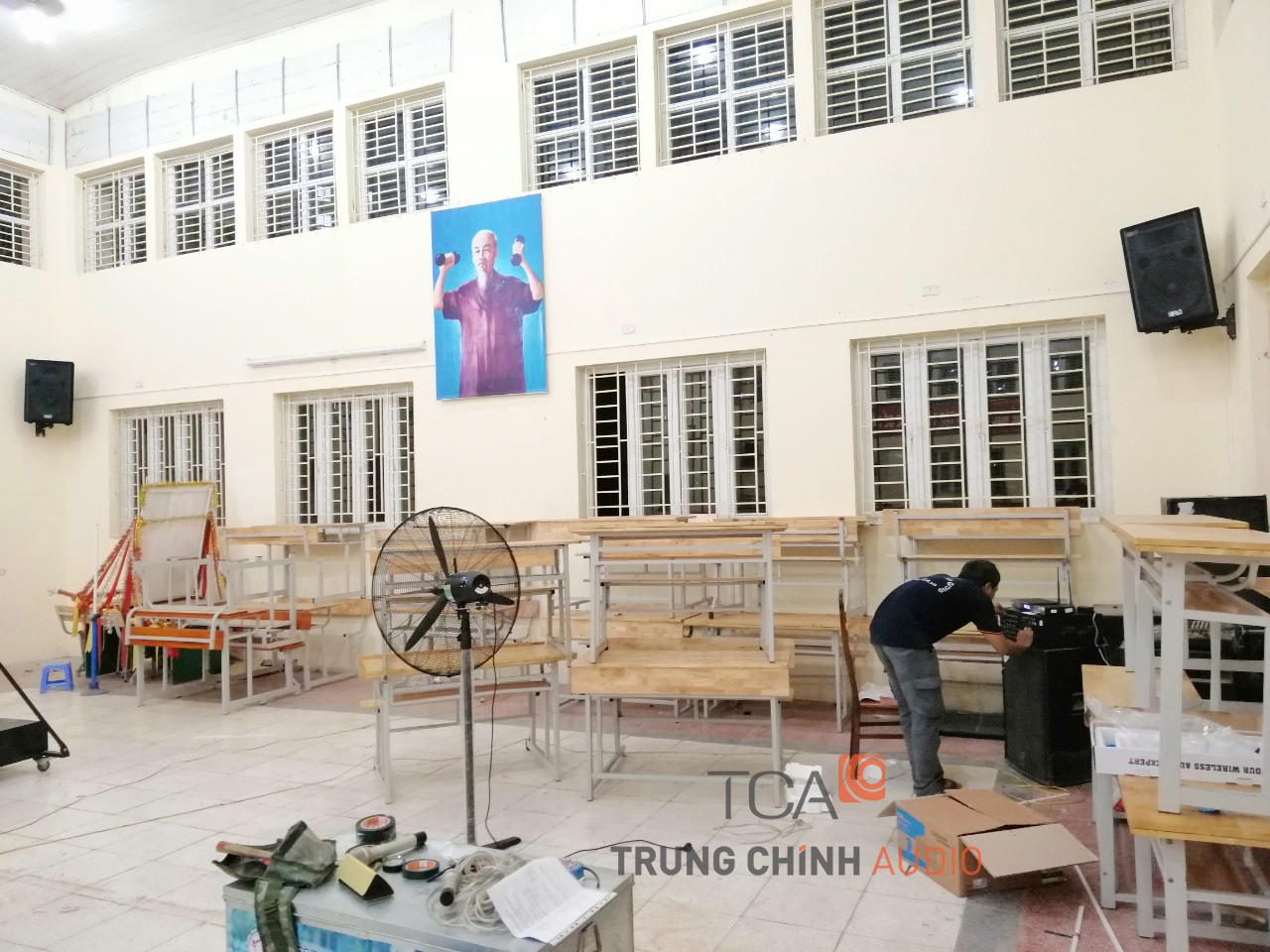 Bộ dàn âm thanh hội trường,phòng họp,thể dục trường học:THCS Xuân La,Hà Nội