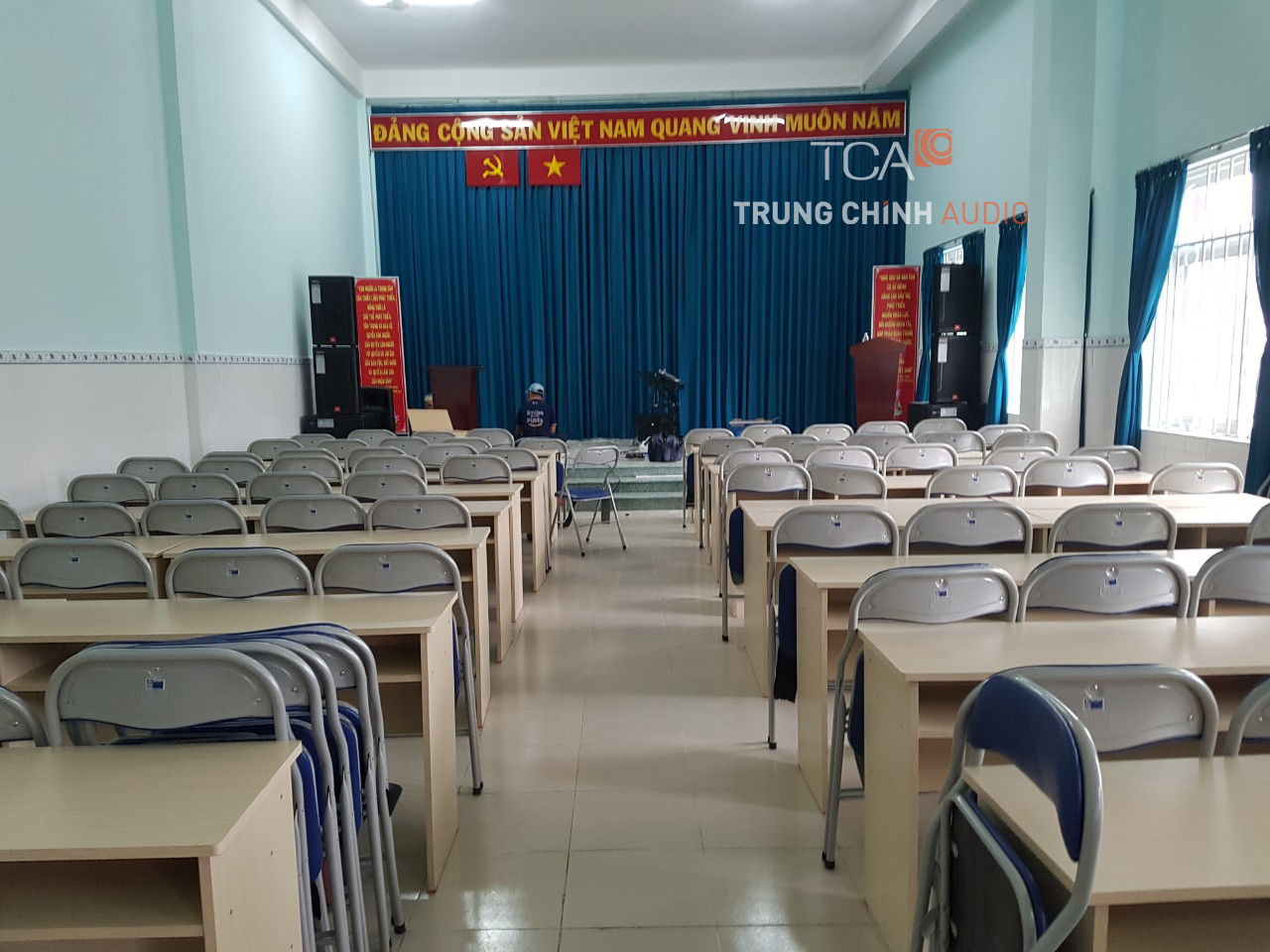 Âm thanh hội trường sân khấu, hệ thống thông báo trường học Tân Phú Trung 1 HCM