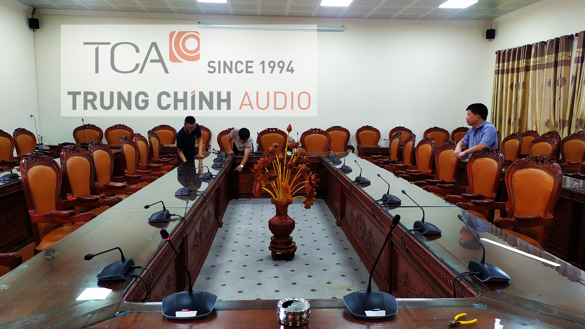 Lắp đặt âm thanh phòng họp hội thảo Bosch CSS1000D: UBND huyện Thanh Trì