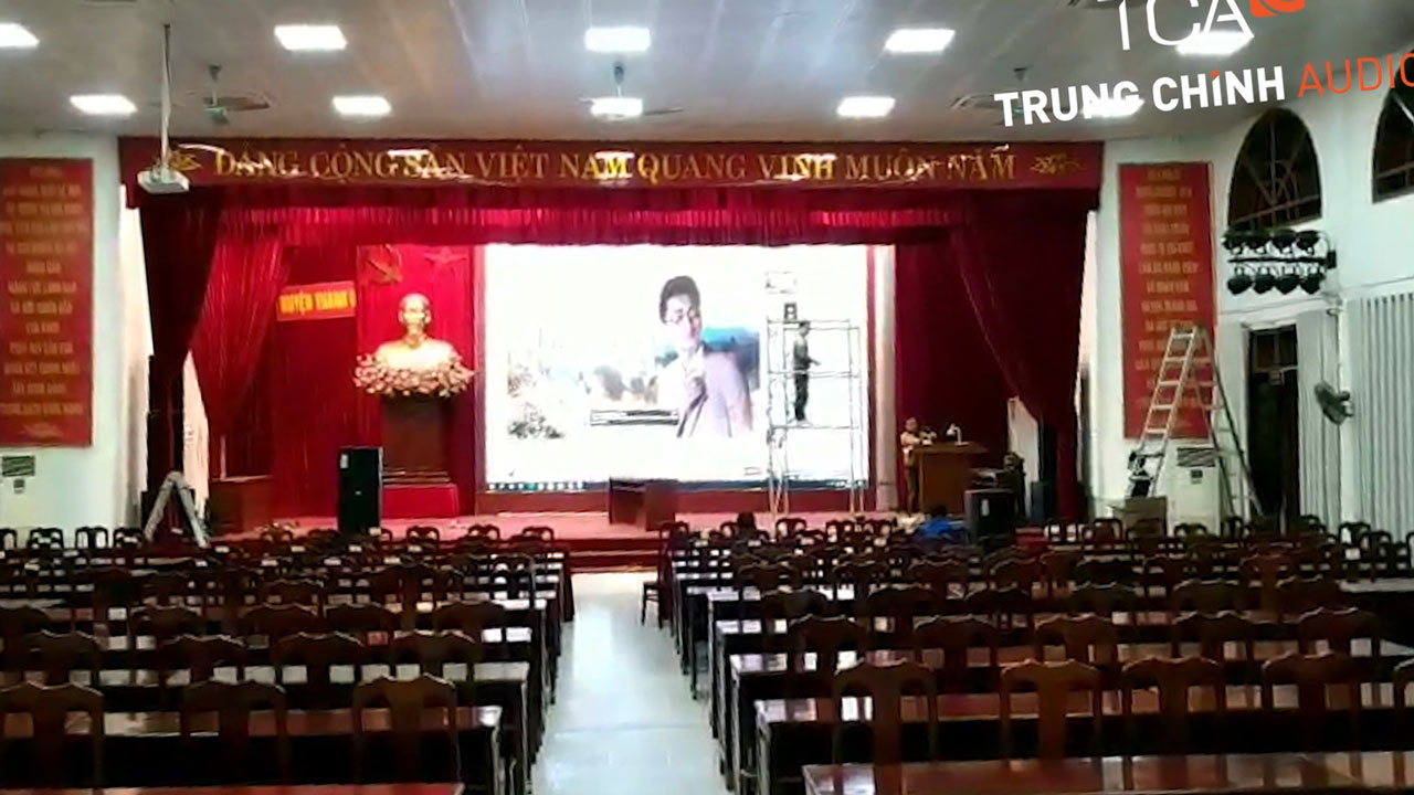 Bộ dàn âm thanh hội trường phòng họp, ánh sáng sân khấu: UBND Thanh Oai, Hà Nội