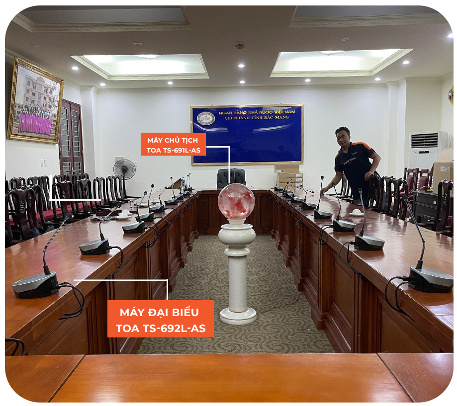 Hệ thống âm thanh phòng họp TOA - Ngân hàng Nhà Nước chi nhánh tỉnh Bắc Giang