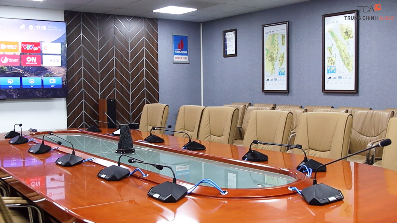 Hệ thống âm thanh phòng họp hội nghị trực tuyến : công ty Điện lực Dầu khí Việt Nam