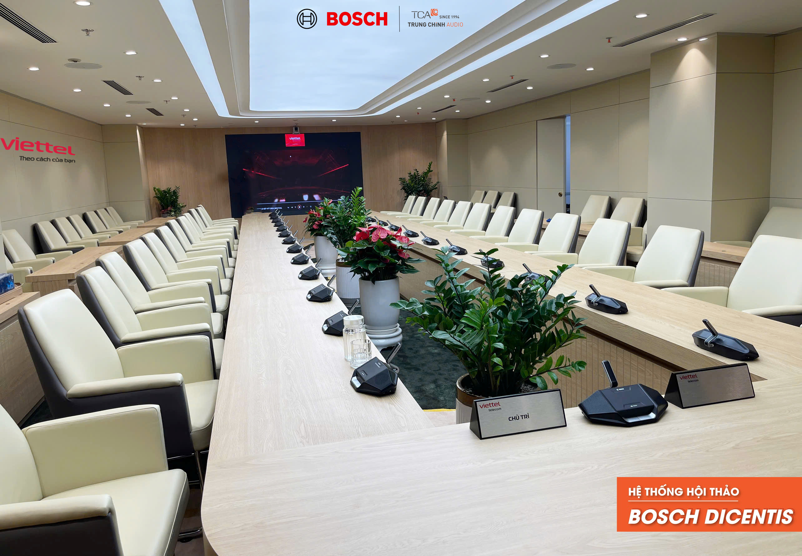Hệ thống âm thanh hội thảo BOSCH DICENTIS trụ sở VIETTEL